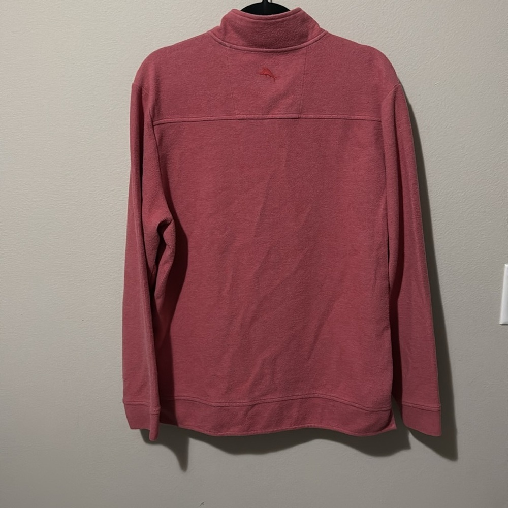Tommy Bahama quarter zip men’s pullover sweater size Med EUC pink/red color EUC - Picture 8 of 10